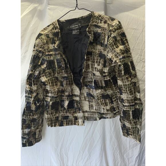 Selene Women's Sport Jacket Long Sleeve Snake Skin‎ Pattern XL Vintage - Picture 1 of 7